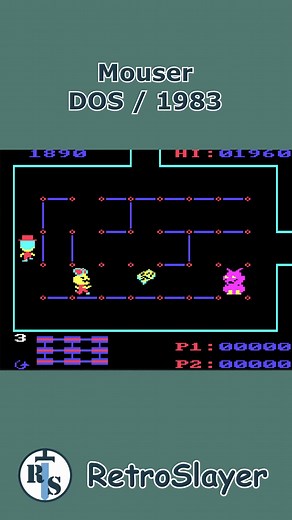 Mouser for DOS. Can you help the farmer trap mouse for his cat? #Mouser #DOSGaming #RetroGames | Retro Slayer