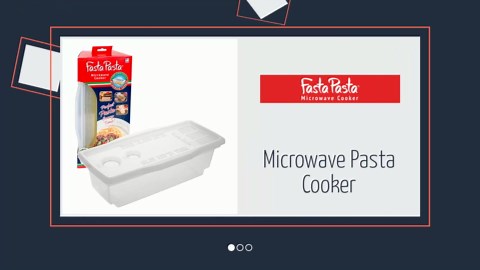 The Original Fasta Pasta Microwave Cooker with Lid & Built-in Strainer-No More Messes, Waiting for Water to Boil, or Sticky Noodles-Perfect Al Dente Pasta Every time- Patented Design, It Really Works