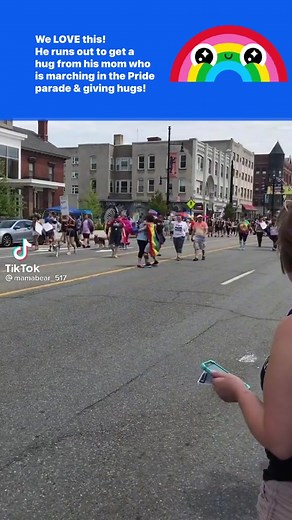 1.3K views · 40 reactions | We LOVE this video! He runs out to get a hug from his mom who is marching in the parade & giving out hugs! ❤️ | Mama Bears | Facebook