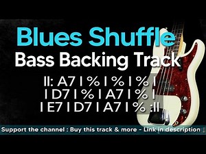 Blues Shuffle Bass Backing Track Jam in A (No Bass)