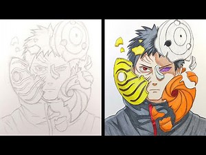 How to Draw Obito (3 mask) - [Naruto]