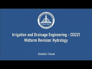 Midterm Revision: Hydrology