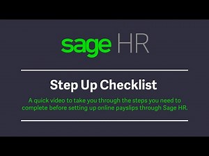 Sage HR - Online Payslips Setup Checklist