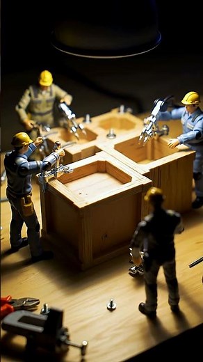 Epic Miniature Build: Crafting a Wooden Structure with Tiny Workers 🛠️