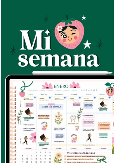 ¡Planea así de bonita tu semana! He diseñado el planner más bonito 😍 comenta “Planner digital” y te paso el link para que lo veas a detalle ¡te va a encantar! Además, te ayudará a organizarte mejor #digitalplanner #goodnotes #plannerdigital #plannergirl #agendadigital