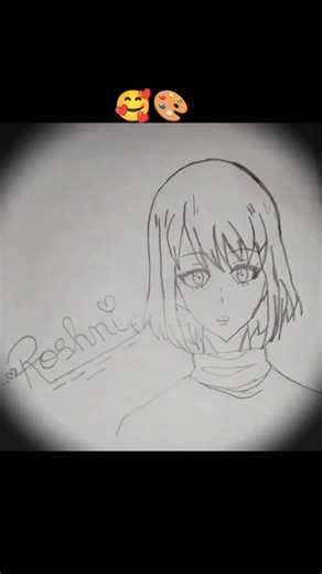 Glitch Mirror Anime Girl Drawing ✨ | Unique Art #shorts✨#viral #art🎨 #short #trending 😍