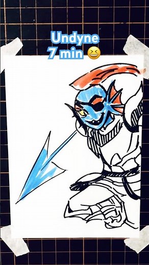 【Undertale】How to draw Undyne in 5sec,10sec,30sec,1mins,7mins #undertale #undyne #drawing #shorts
