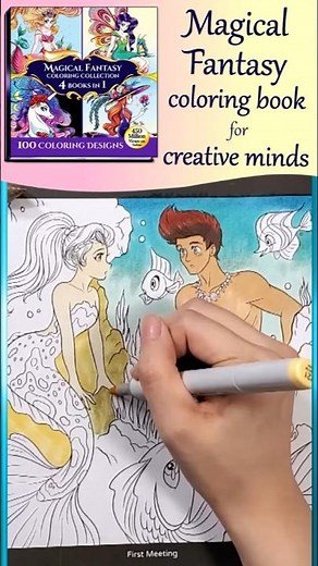 Love at First Sight? Magical Mermaid Coloring #meiyu #coloringbooks #mermaidart