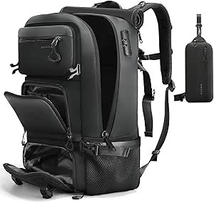 FUTURE AESTHEICS Travel backpack Carry-on Travel Backpack For Women Men Flight Approved Business Weekender Overnight Waterproof Daypack (Black)