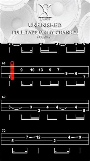 UNFINISHED / X JAPAN【BASS TAB】 #shorts #basstabs #xjapan