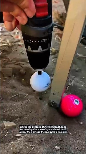 Fast Tent Anchoring Using a Cordless Drill | Screw-In Ground Peg Installation