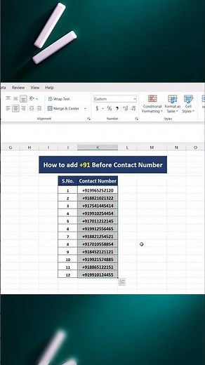 How to Add +91 Before Contact Numbers in Excel Instantly! #ExcelTips #Shorts
