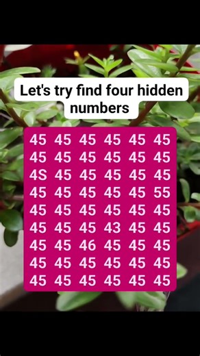 Let's try find four hidden numbers (part 1910) #brainteaser #search #find #puzzle