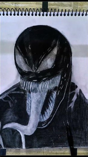 Realistic Venom drawing 🖤Wait till the end 😈🔥Rate this 1–10! #viral #shorts #drawing #art