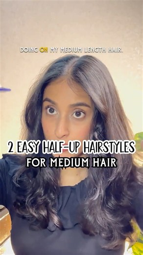 Two easy half-up hairstyles for medium-length hair