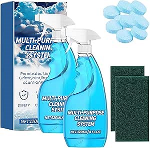 Splash Spray Tablets & Spray Bottle Oven Cleaner, Splash Foam Spray All Purpose Cleaner - Bottle and 10x Cleaning Tablets, Cleaning Tablets are Easy and Safe to Use (2Pcs)