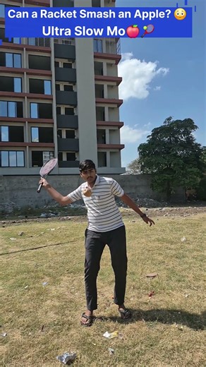 Can a Racket Smash an Apple? 😳🍎 Ultra Slow Motion Experiment!