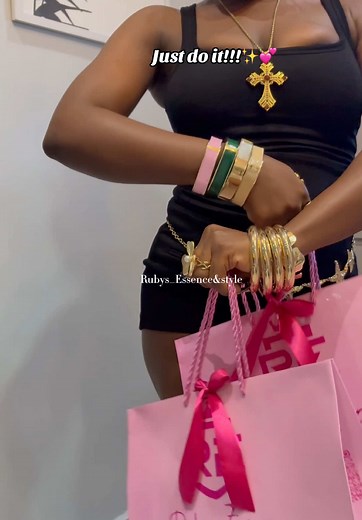 Just do it!!✨💕 #rubysessence #businessowner #fyp #relatable #jewelrybusiness #jewellery #bangles #crossnecklace #goldjewelry #jewelryaddict #goodjewelry #buyfromme
