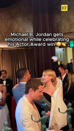 Michael B. Jordan was feeling all the love after his #ActorAward win for Best Male Actor. 🥹 | Entertainment Tonight