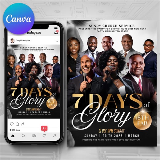 Holy Consecration Church Flyers | 7 Days Glory Poster | Church Canva Template | Prayer & Fasting Posters | Editable Canva Flyers | PDF Files - Etsy