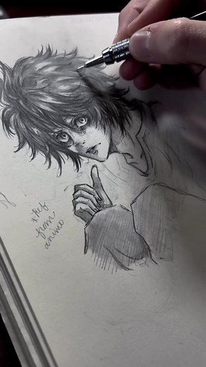 L Death Note 🖋️ #l #lawliet #deathnote #lightyagami #draw #manga #anime #animeart #deathnoteedit #drawing #fyp