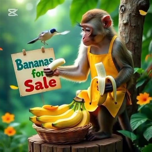 Monkey is selling banana #adventure