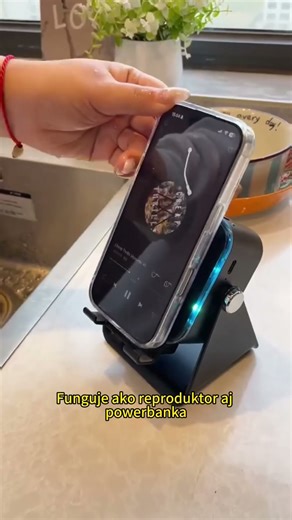 5 v 1 Bluetooth reproduktor s bezdrôtovým nabíjaním a nastaviteľným stojanom na telefón ✅#fashion