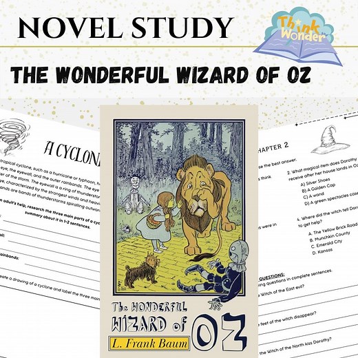 Wizard of Oz Novel Study: Reading Comprehension, Activities (printable) - Etsy Australia