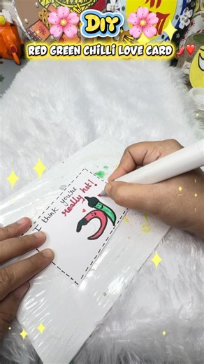 DIY Red Green Chilli Love Card🌶️| Cute &Funny Handmade Card Idea😍#diy #viral #shorts #shortsviral