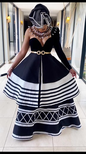 Xhosa Traditional Attire: Black and White Wedding Dresses