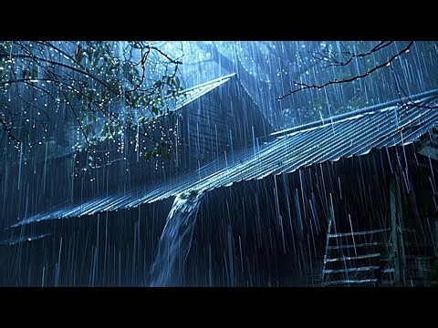 Very Heavy Rain on a Tin Roof to Sleep Immediately with Powerful Thunder Sounds Deep in the Forest