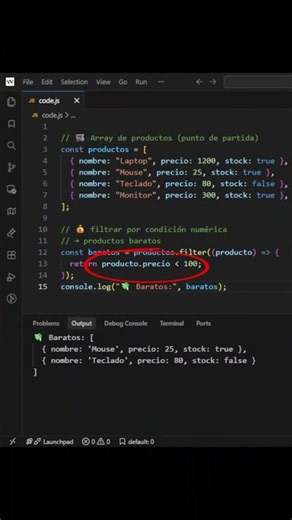 El método filter() en Javascript | Filtra arrays como un profesional en segundos #javascript