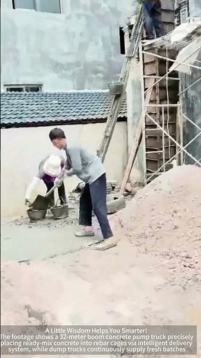 Mechanical transport of concrete pouring cement columns