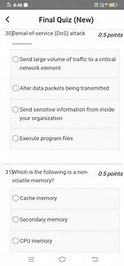 30) Denial-of-service (DoS) attackSelect the correct option:... | Filo
