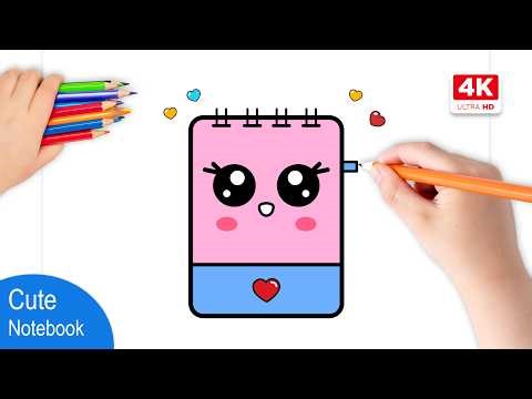 How to Draw a Cute Notebook | Easy Step by Step for Kids and Toddlers