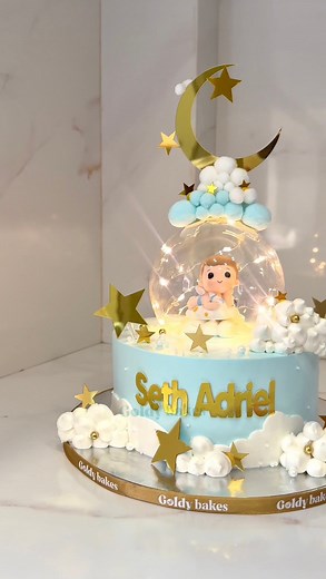 Christening cakes for baby boys 🩵 | Goldy bakes
