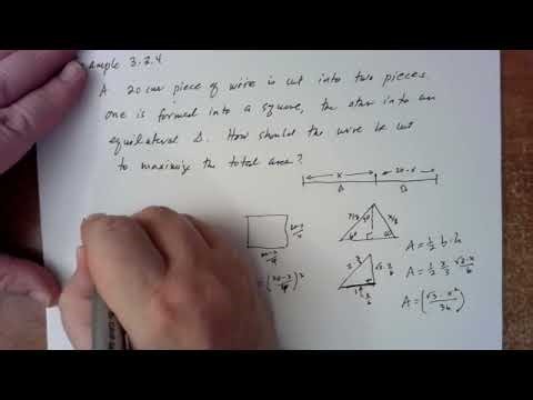 Math 124, Section 3.3 Example 1- Cut a wire to make a square and triangle.