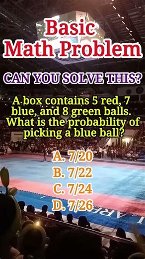 A box contains 5 red, 7 blue, and 8 green balls. What is the probability of picking a blue ball?