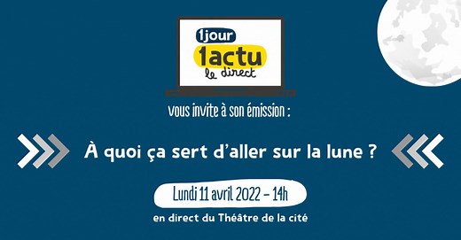 [#Webinaire] "À quoi ça sert d'aller sur la lune ?" 🌙 Pour la première fois, une émission en public et en direct sur Internet avec un expert du CNES qui a travaillé avec Thomas Pesquet ! Inscrivez-vous 👉 https://app.livestorm.co/milan-presse-1/a-quoi-ca-sert-daller-sur-la-lune | 1jour1actu