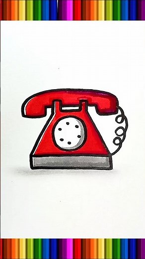 Easy Telephone Drawing 💕😍💕#viral #drawing #shorts