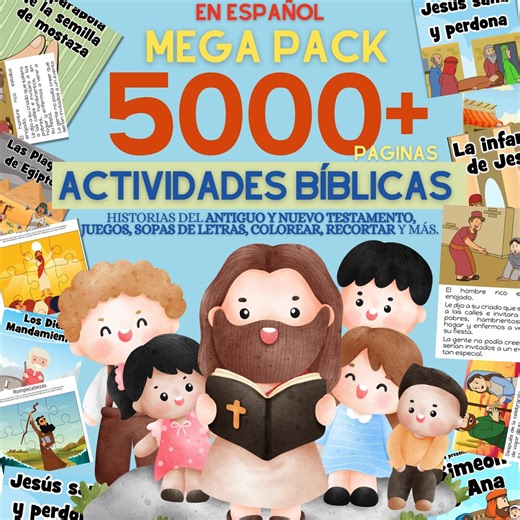 Biblia Para Niños Y Adolescente En Español | Mega Pack Actividades Cristianas 5000  Páginas PDF Imprimible | Escuela Cristiana, Iglesia - Etsy