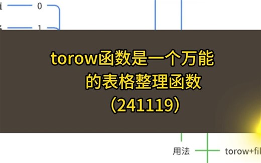 torow函数万能的表格整理函数