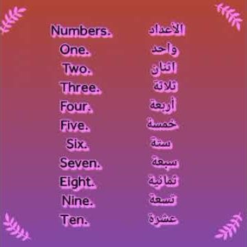 learning English numbers - تعلم الأرقام باللغة الانجليزية