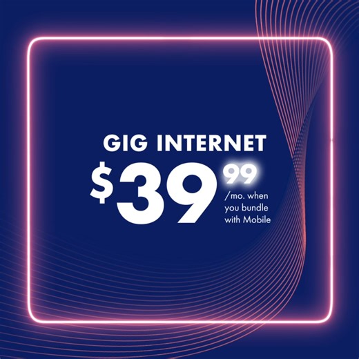 Switch to lightning-fast Breezeline GIG Internet and get a $250 gift card a FREE Mobile line with the purchase of a 2nd line. | Breezeline