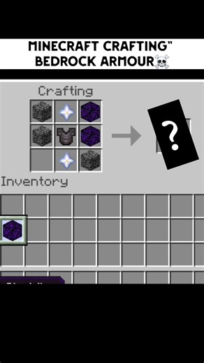 minecraft crafting"Bedrock Armour😱🤯