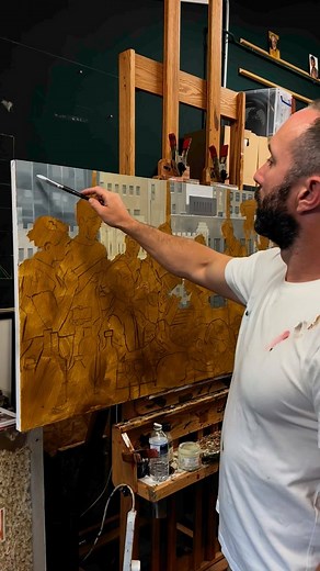 Will Rochfort on Instagram: "Trust the process! Still scary everytime I do this though 😅 Pushing back the background and adding some 'glass' between the foreground figures and Manhattan 🏙️"