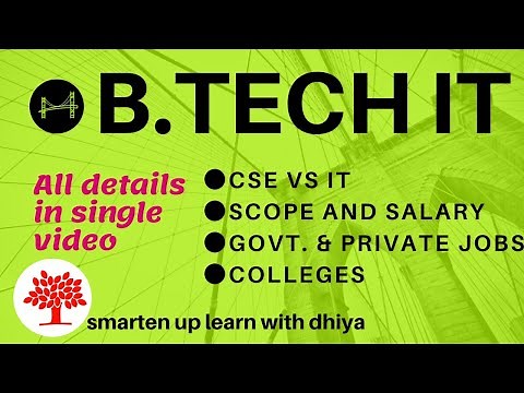 B.TECH IT COURSE DETAILS IN TAMIL | SCOPE AND SALARY | ABROAD STUDIES etc | 2020