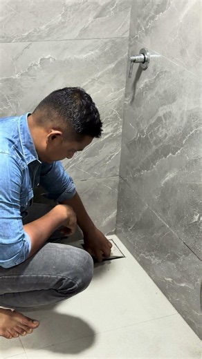 Bathroom floor drain ideas !! #bathroom #interiordesign #shorts #viral