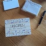60Pcs Recipe Cards for Bridal Shower Decorations Bridal Shower Games Wedding Party Favors Wooden Box With Recipe Cards Box for Newlyweds Wedding Engagement Party (Wildflower)
