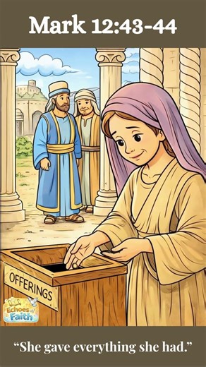 The Widow’s Offering | She Gave Everything (Mark 12:43–44) #bibleshorts